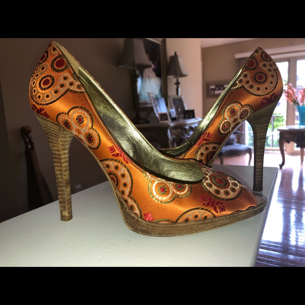 Casadei Coral Silk Pump Heels